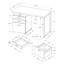 Bureau d'ordinateur, bureau personnel, ordinateur portable, installation à gauche, à droite, tiroirs de rangement, L 48 po, bureau, stratifié beige, métal noir, contemporain