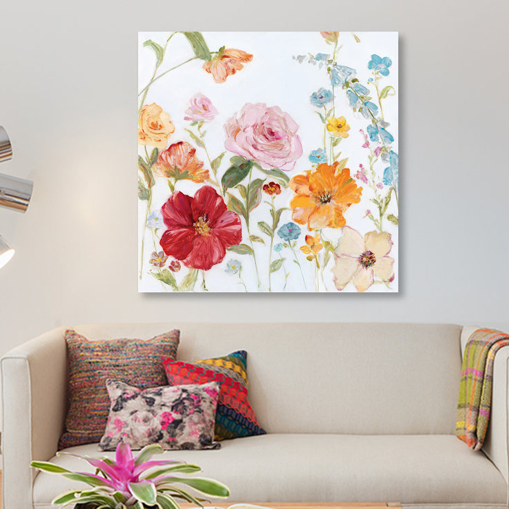 " Spring Fever II " by Sally Swatland, 37" H x 37" W x 1.5" D, No Mat, Black Framed Fine Art Paper