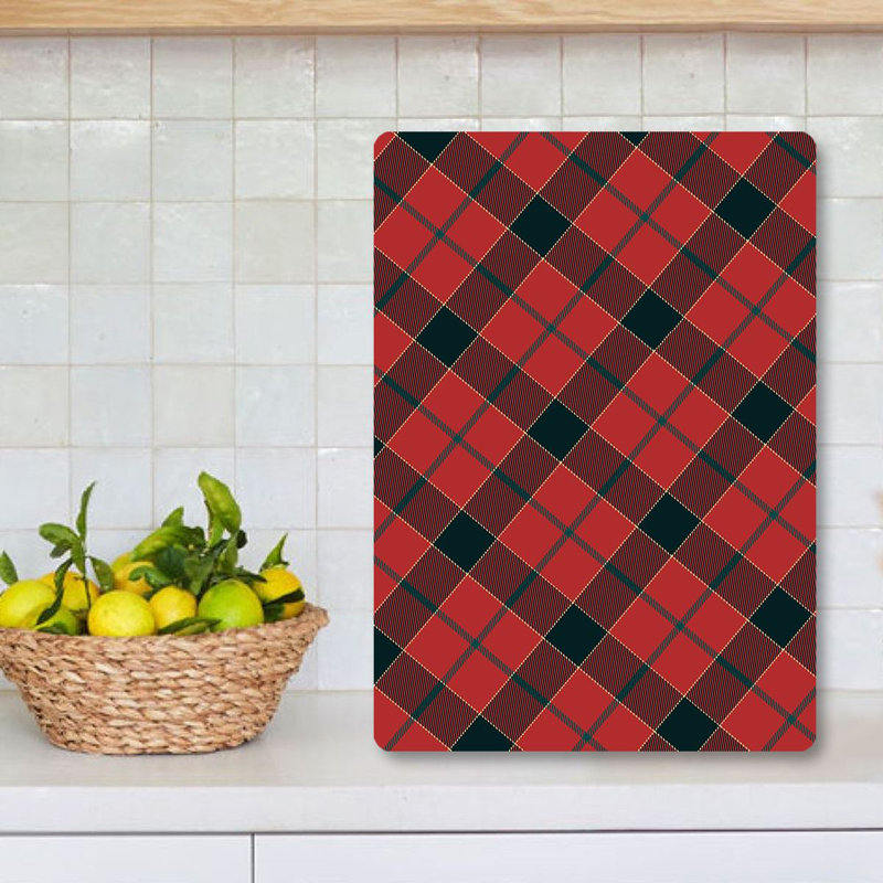 Premium Tempered Glass Cutting Board, 9.8 x 13.8 inches | 100% Antibacterial, Easy Clean, Non-Slip Silicone Feet | Durable Kitchen Essential for Safe Food Preparation, Stylish and Functional Design