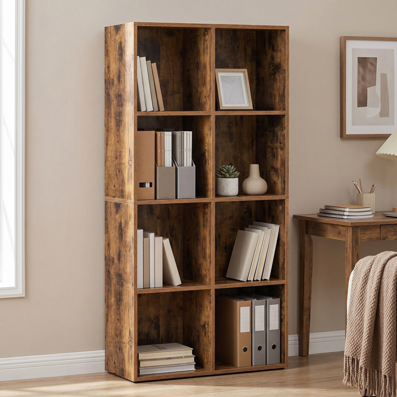 8-Cube 51''H Open Storage Shelf, Versatile Bookcase, 51" H x 25.8" W x 9.4" D, White