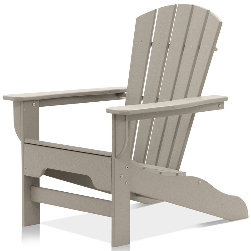 Chaise Adirondack en plastique / résine Willene, Gris clair