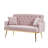 Pink Teddy Fabric  2 Seater Sofa-1910988875