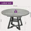 Table de salle à manger extensible de 47 à 61 po pour 4 à 8 personnes, table de cuisine industrielle ronde ou ovale avec tablette de rangement cachée, base piédestal compacte pour petit appartement et salon-1570650621-1571343012