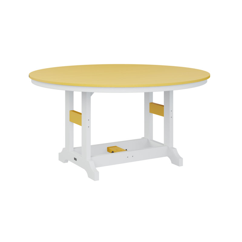 Table de salle à manger Berlin, H 38,87 po x l 60 po x P 60 po, Jaune soleil levant