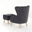 Kiro Upholstered Wingback Chair with Footstool-38292154