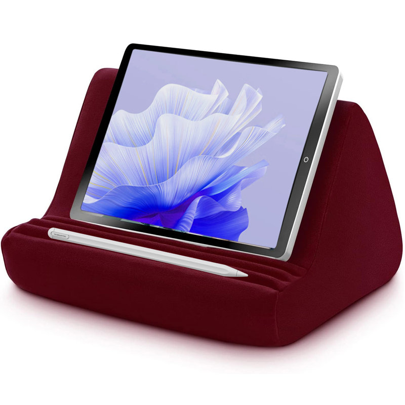 Support pour tablette, support pour tablette avec pochette, 3 angles de vision réglables, support pour support léger, mains libres pour téléphone portable, iPad, magazine, livre