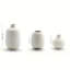 Ensemble de 3 vases en céramique à rayures minimalistes - blanc rustique, design texturé pour décoration intérieure moderne | Idéal pour les fleurs séchées et la culture hydroponique | Vase en forme de cylindre, aucune pile requise, vases
