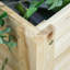 Lit de jardin surélevé en bois avec tablette de rangement, bois naturel