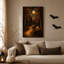 Art mural sur toile Halloween au clair de lune avec lanterne sur souche-983690537