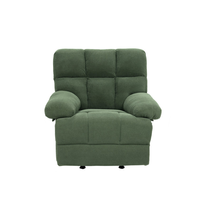 Fauteuil inclinable et berçant moderne Modern, Tissu vert foncé