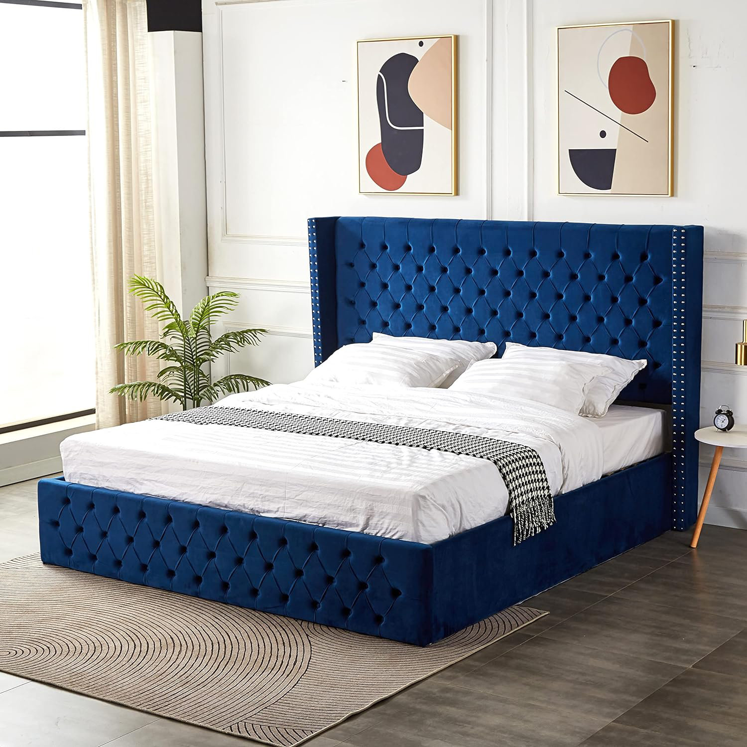 Rosdorf Park Kadel Upholstered High Headboard Storage Bed w/Hydraulic ...