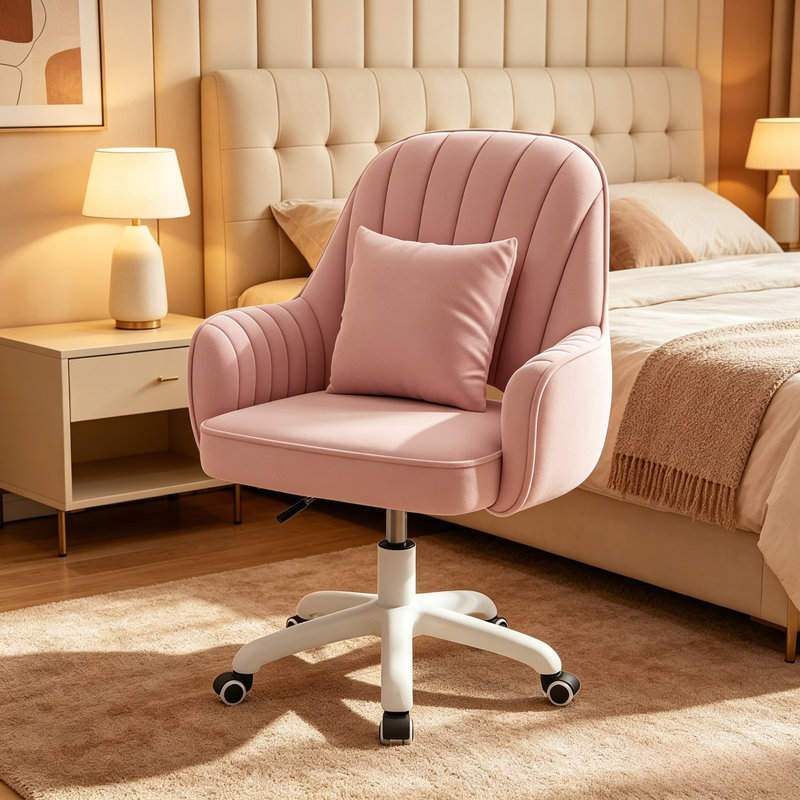 Fauteuil de bureau en velours XUEGW, Pink