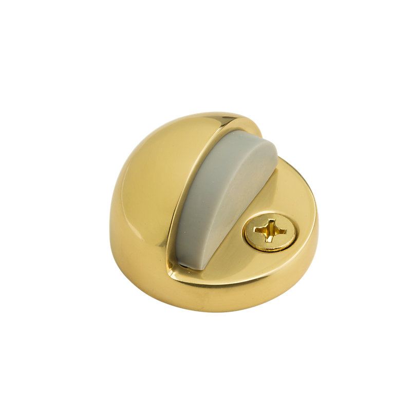 Dome Bumper Floor Mount Stop, Bright Brass, 1.23" H x 1.97" W x 1.91" D