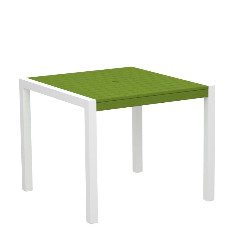 Table de salle à manger POLYWOOD MOD, Limette, Bronze texturé, L 35,18 po x P 35,18 po