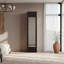 Garde-robe H 67 po avec miroir et rangement vertical, noyer foncé