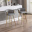 Ensemble de 2 tabourets de bar en velours de 30 pouces avec repose-pieds chromé et pieds dorés-470443621-470443631