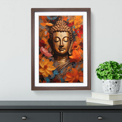 Buddha Contemporary - Single Picture Frame Print on Wood