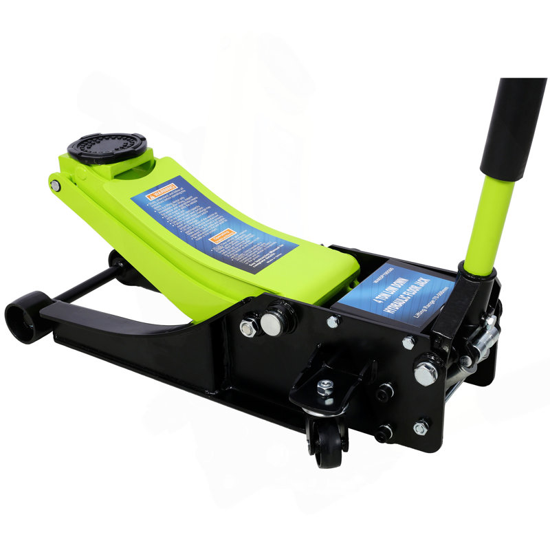 Low Profile Hydraulic Trolley Service/Floor Jack, 4 Tonne (8000 Lbs) Capacity, Lifting Range 2.5"-20",Green, Green