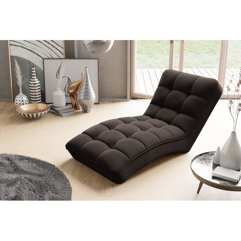 Frisby Upholstered Chaise Lounge, Brown
