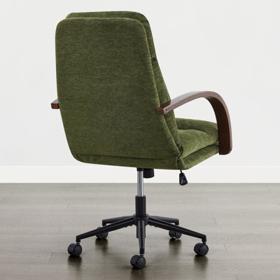 Mid-Century Diamond-Stitched 360° Swivel Office Chair