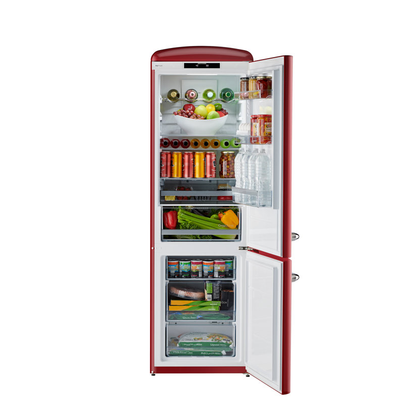 Iio 24" 12 Cubic Feet Energy Star Bottom Freezer Refrigerator, Bordeaux, Right
