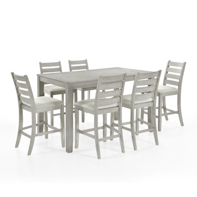 Conchetta 7-Piece Rubberwood Dining Set