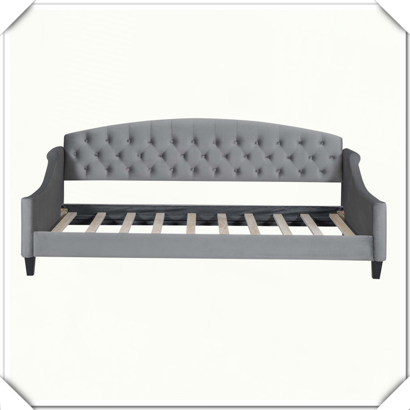 Modern Luxury Tufted Button Daybed Elegant Stylish Practical Design,Twin, Gray, Twin