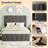 Twin Upholstered Bed Frame with Headboard, 2 Drawers, Dark Grey-2014558372