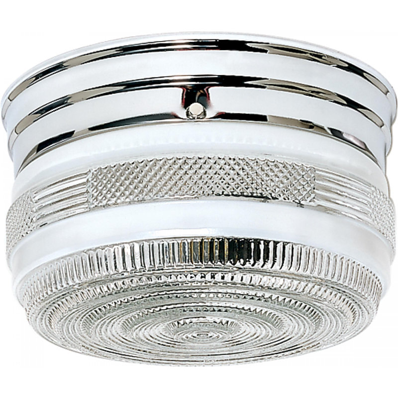 Kaspar Glass Flush Mount, Polished Chrome