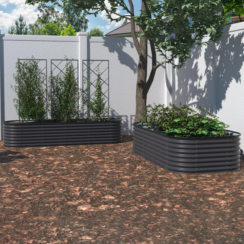 Lit de jardin surélevé Roede, H 23,1 po x l 96 po x P 24 po, Gris