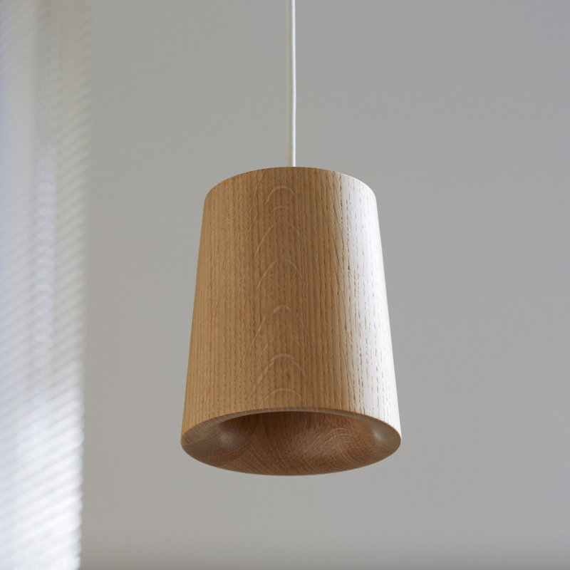 Solid 1 - Light LED Pendant, Black Stained Oak