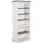 Bibliothèque Zena, X panneaux croisés, 76 pouces blanc, placage brun-105368603-105368604