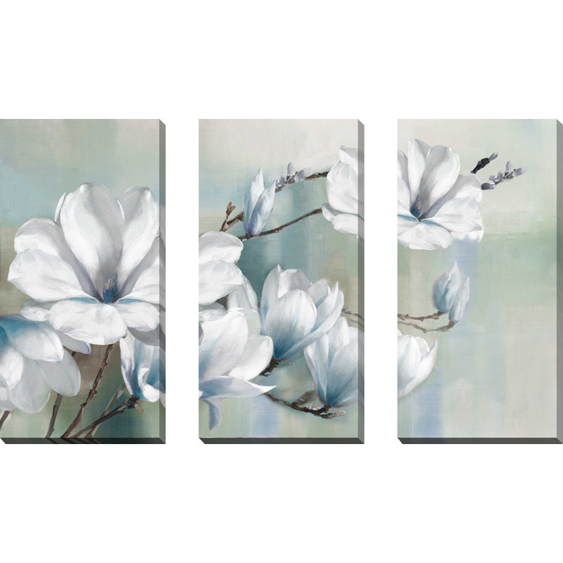"Spring Magnolias", ensemble de 3 impressions sur toile