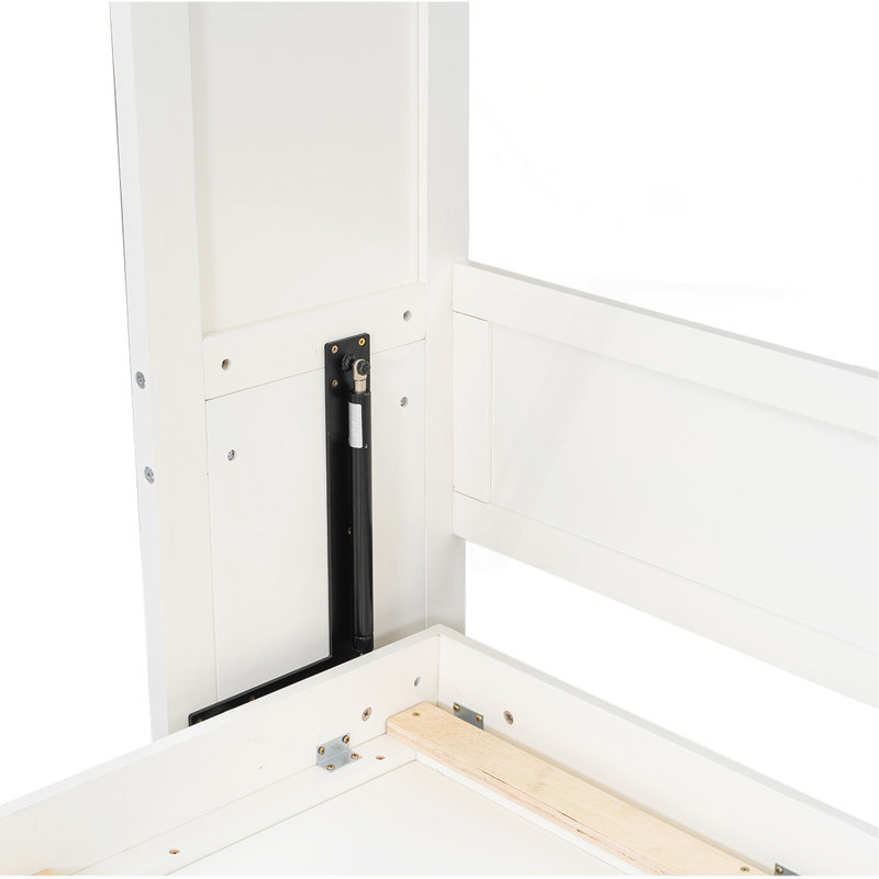 Lit escamotable double avec 2 tiroirs, beige