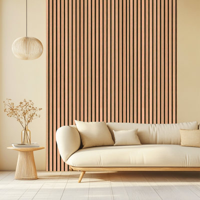 94.5" L x 11.5" W Wood Wall Panels for Interior Wall Decor Noise Reduction,Fluted Panels for Wall,3D Wood Wall Panels Use for Soundproof Wall Paneling,Yellow