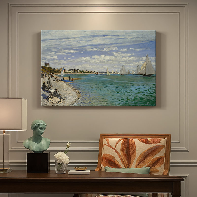 Regatta at Sainte-Adresse-Claude Monet-Gallery Wrapped Canvas-1867, 18 x 27