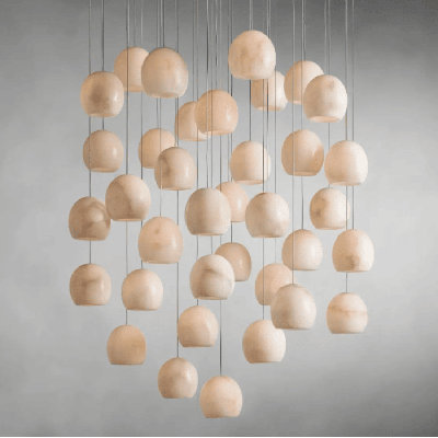 Alabaster Maeva Round Chandelier 33'' Dia
