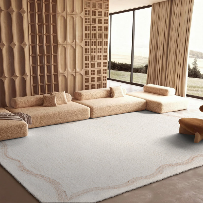 Tapis de couleur unie en coton touffeté à la main Casablanca, Rectangulaire 8 pi x 10 pi
