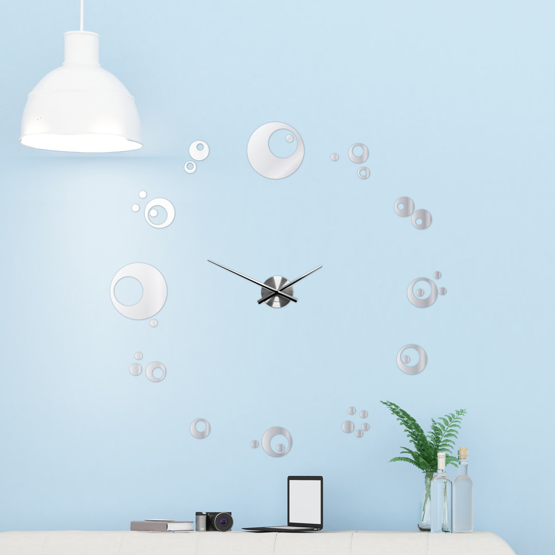 Circles Mirror Silent Wall Clock - 10cm