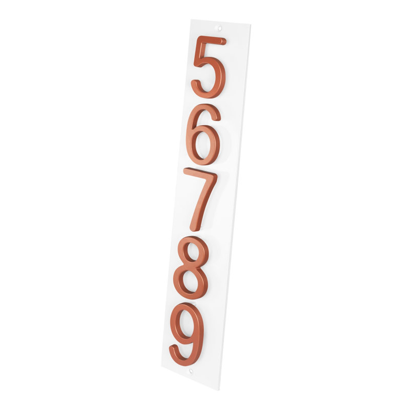 Plaque d'adresse verticale Amgo, Blanc, Cuivre, Oui