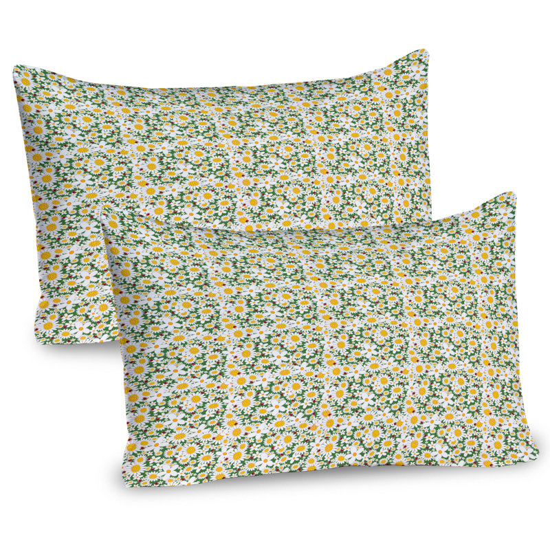 Daisy Flowers and Chamomile Microfiber Sham
