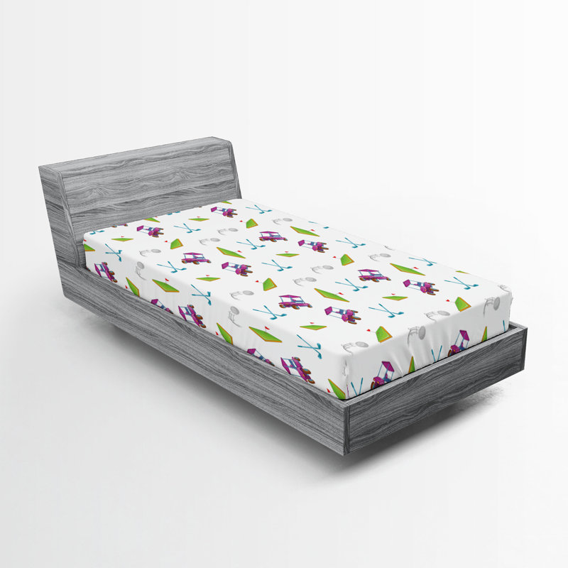 Ensemble de 2 draps-housse dégradés Ambesonne bleu sarcelle très clair bleu pâle et blanc, Vert lime, mauve / floral