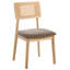 Set of 2 Dining Chairs EMBAR Wood Light Brown/ Taupe