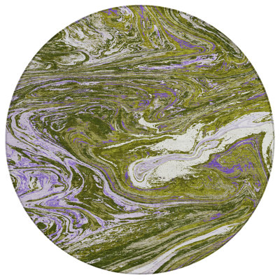 Malika Olive Washable Indoor-Outdoor Rug - 