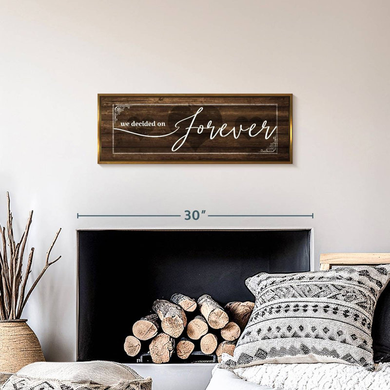 Plaque murale «Forever Love», 25 po x 9 po, Cadre flottant doré