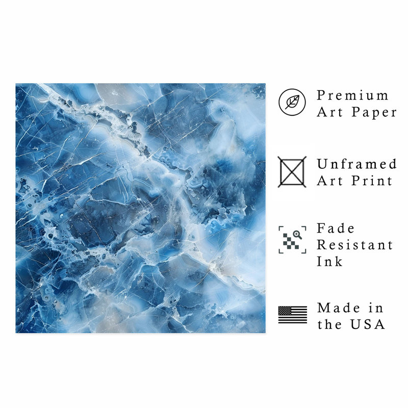 Abstrait, art abstrait en marbre bleu, géode de cristal, art moderne, H 24 po x l 24 po