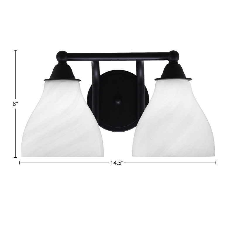 Barre d'éclairage de salle de bain 2 lumières Paramount, Blanc