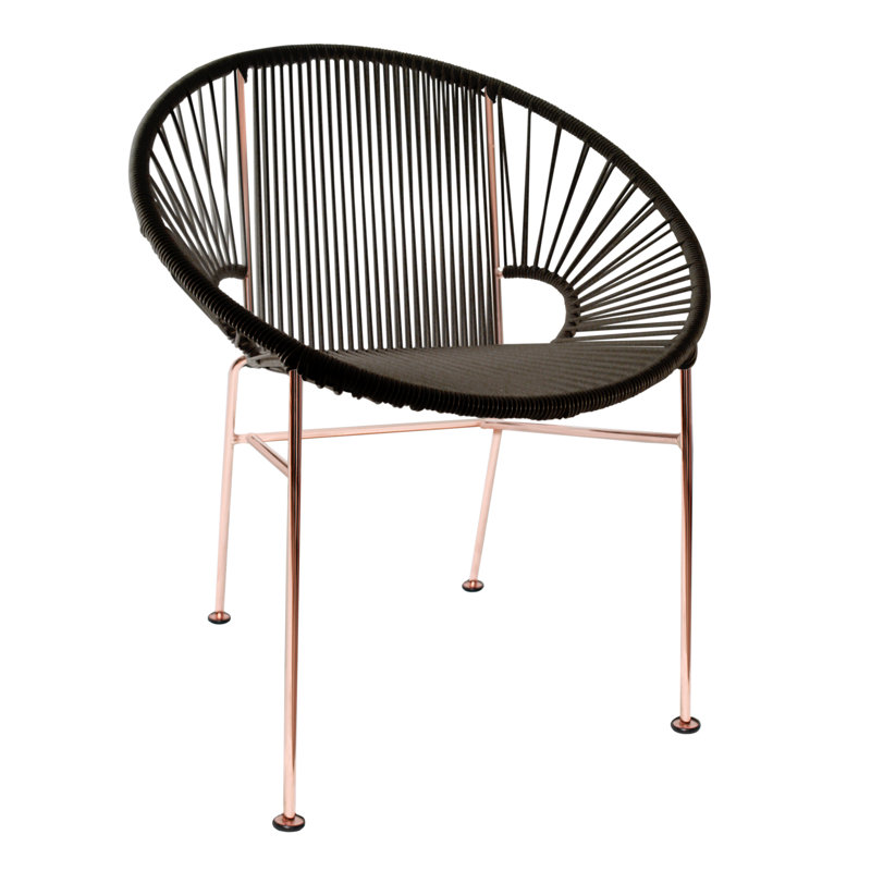 Concha Indoor/Outdoor Handmade Dining Chair, Copper, Black