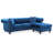 Nola Velvet L-Shaped Sectional Reversible-1393727335