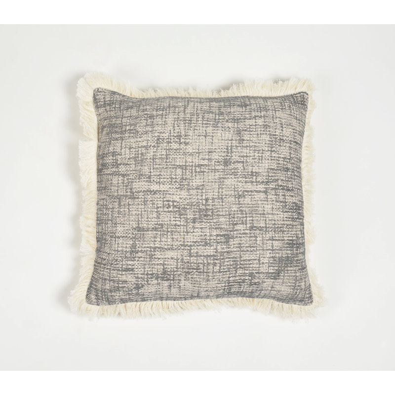 Fringed Cotton Pillow Cover